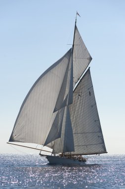 oude zeilboot tijdens een regatta op de klassieke yac panerai