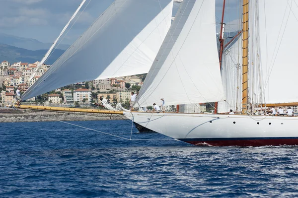 Ancient sailing boat during a regatta at the Panerai Classic Yac — Stock Photo, Image