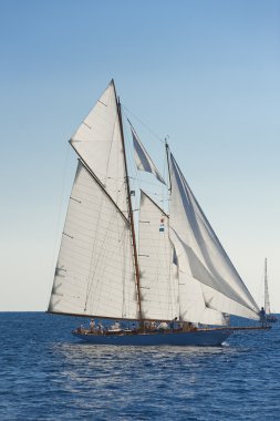 oude zeilboot tijdens een regatta op de klassieke yac panerai