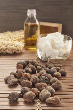 Shea fındık doğal bir arka plan üzerinde