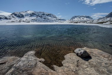 Norveç 'in dağlık buzulunun aydınlık manzarası