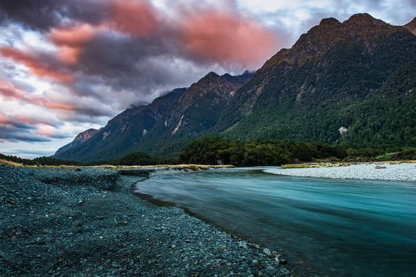 Aguas Glaciales Hooker Valley Trail Parque Nacional Mount Cook Nueva — Foto de Stock