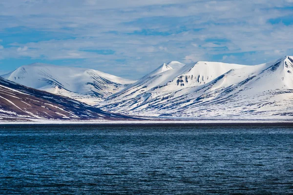 Paisagem Norway Gelo Natureza Geleira Montanhas Spitsbergen Longyearbyen Svalbard Oceano — Fotografia de Stock