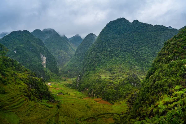 Mountain Road Beautiful Valley Giang Province Vietnam — Stock Photo, Image