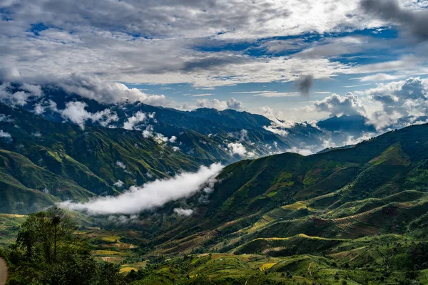 Cang Chai Kuzey Vietnam Sapa Yakınlarındaki Pirinç Tarlası Manzaralı — Stok fotoğraf