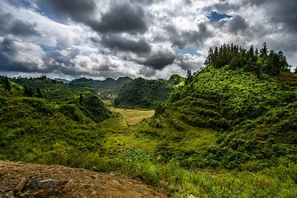 Bergweg Prachtig Dal Provincie Giang Vietnam — Stockfoto