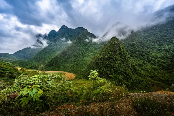 Mountain Road Beautiful Valley Giang Province Vietnam — Stock Photo, Image