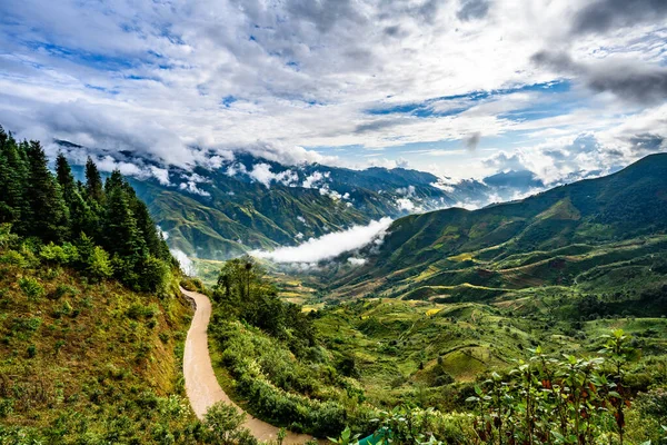 Strada Montagna Bella Valle Provincia Giang Vietnam — Foto Stock
