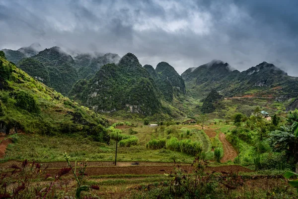 Mountain Road Beautiful Valley Giang Province Vietnam — Stock Photo, Image