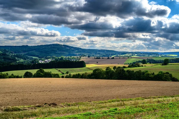 Çek Cumhuriyeti bölgesinin güzel yeşil manzarası Vysocina