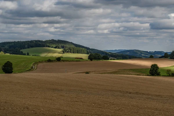 Hermoso Paisaje Verde Diverso Región República Checa Vysocina — Foto de Stock