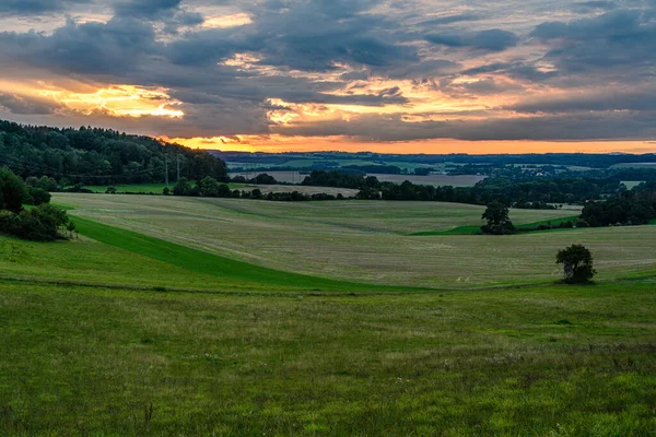 Hermoso Paisaje Verde Diverso Región República Checa Vysocina — Foto de Stock