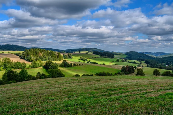 Hermoso Paisaje Verde Diverso Región República Checa Vysocina — Foto de Stock