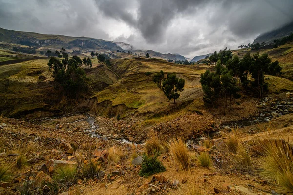 Diverse Central Landscape Mountains Valleys Canyons South America Ecuador — Stock Photo, Image