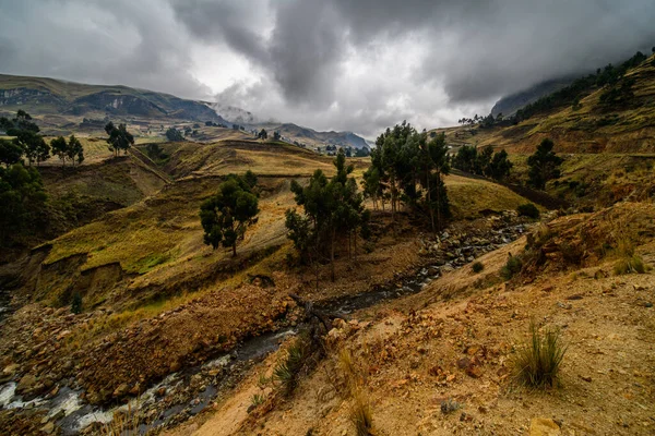 Diverse Central Landscape Mountains Valleys Canyons South America Ecuador — Stock Photo, Image