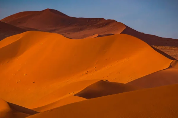 Dode Camelthorn Bomen Tegen Rode Duinen Blauwe Hemel Deadvlei Sossusvlei — Stockfoto