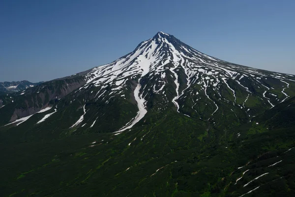 Panoramablick Auf Die Stadt Petropavlovsk Kamtschatsky Und Vulkane Vulkan Koryaksky — Stockfoto