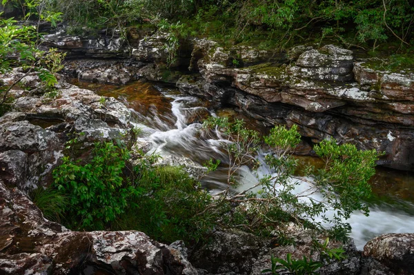 Der Regenbogenfluss Oder Fluss Der Fünf Farben Ist Kolumbien Einer — Stockfoto