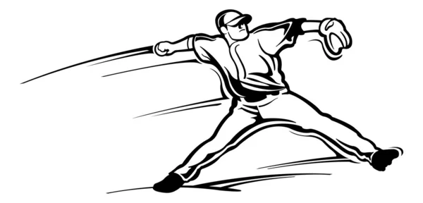 Ilustração do arremessador de beisebol — Vetor de Stock