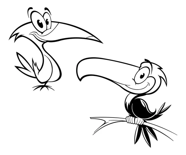 Illustration av två fåglar — Stock vektor