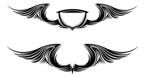 Illustration des geflügelten Wappens — Stockvektor