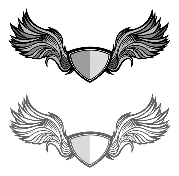 Illustration of Winged crest — Stock Vector