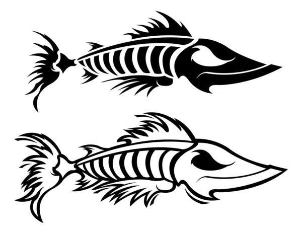 Illustration du squelette du poisson — Image vectorielle