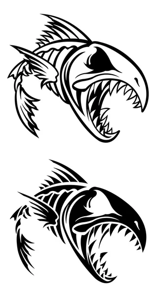 Ilustración de esqueleto de pescado — Vector de stock