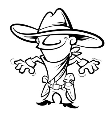 Scary Cowboy man clipart