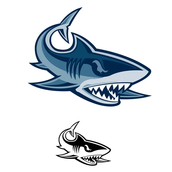 Mascota de tiburón salvaje — Vector de stock