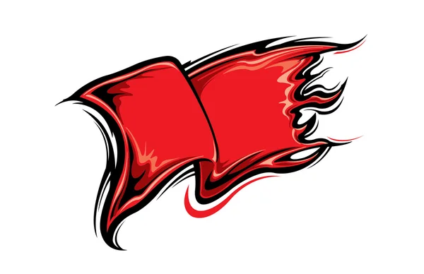 Grunge desenho animado bandeira vermelha — Vetor de Stock