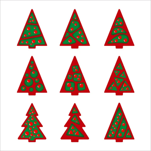 Vector image of Christmas trees as icons — Stock Vector