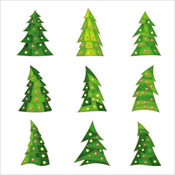 Vector image of Christmas trees as icons — Stock Vector