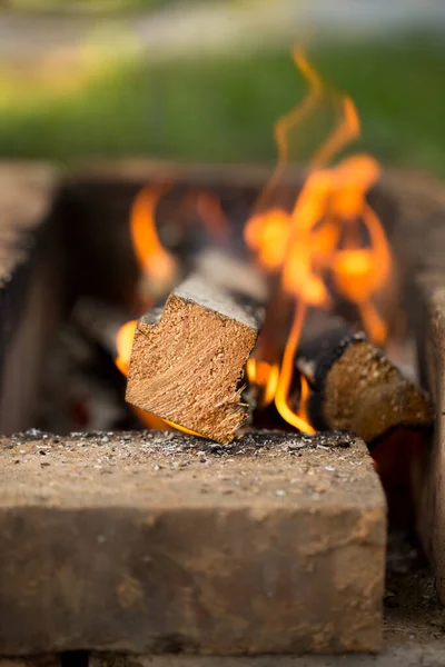 Das Feuer Des Herdes Trost Und Wärme Der Sichersten Stille — Stockfoto