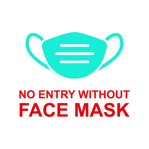 Ninguna Entrada Sin Signo Máscara Facial Aislado Ilustración Del Vector — Vector de stock