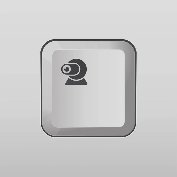 Webcam Teclado Botão Vetor Ilustração —  Vetores de Stock