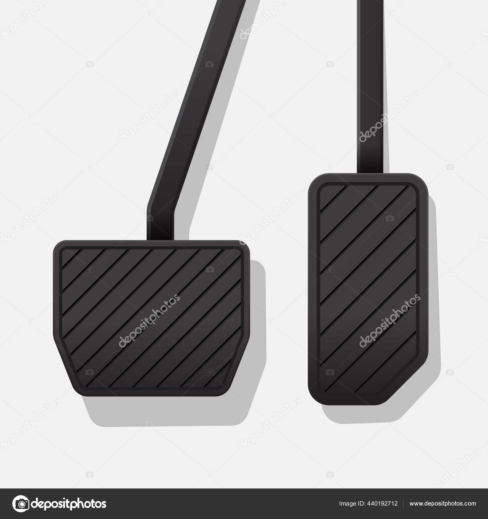 Brake Accelerator Pedal Automatic Transmission Car Isolated White