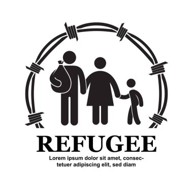 Refugee icon symbol isolated on white background vector illustration. clipart