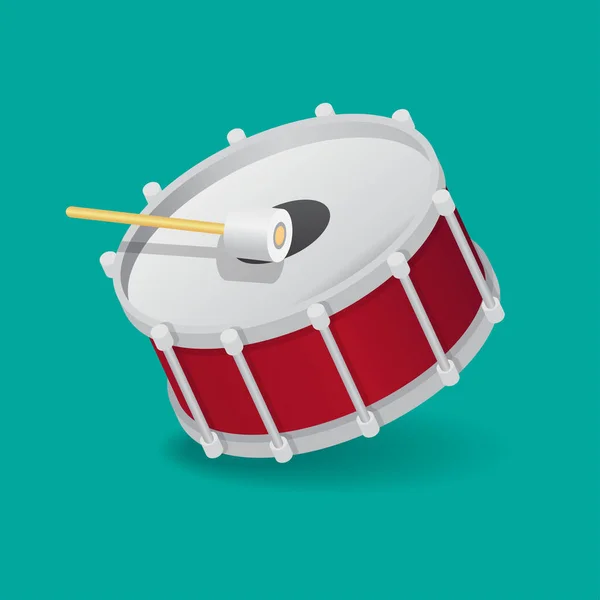 Big Bass Drum Musikinstrument Vektor Illustration — Stockvektor