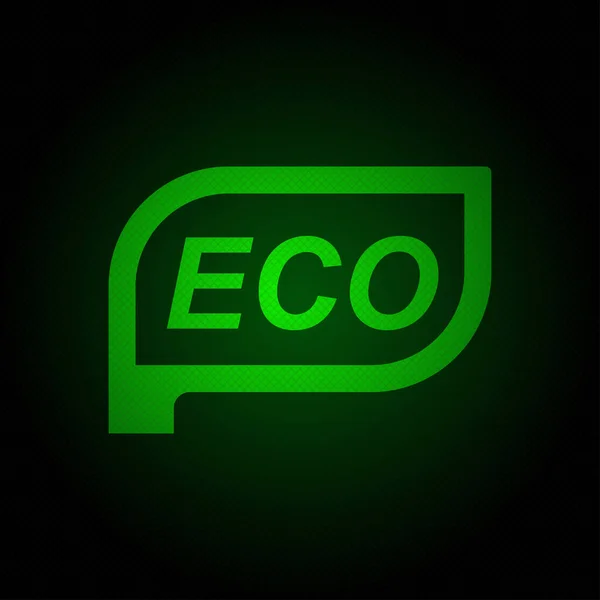 자동차 대시보드 일러스트에 Eco Light Sign — 스톡 벡터