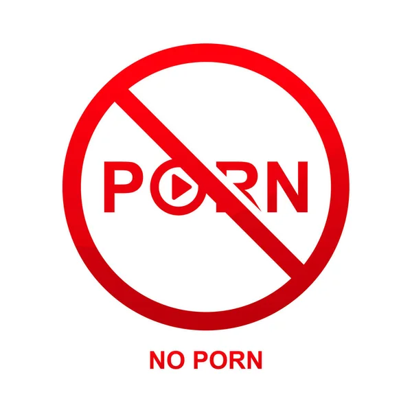 Žádný Porno Znak Izolované Bílém Pozadí — Stockový vektor