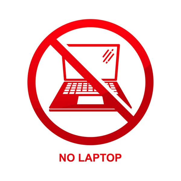 Brak Znaku Laptopa Izolowane Białym Tle Wektor Ilustracji — Wektor stockowy