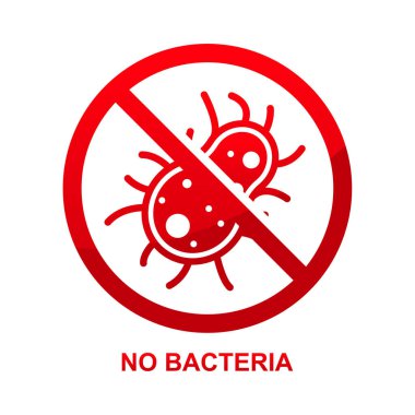 Beyaz arkaplan vektör çiziminde hiçbir bakteri işareti izole edilmedi.