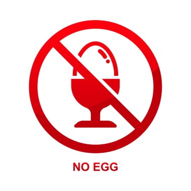 Beyaz arkaplan vektör illüstrasyonunda yumurta işareti yok.