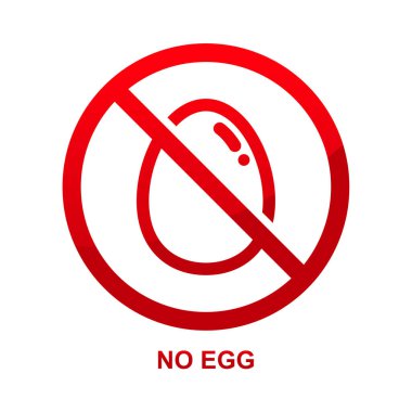 Beyaz arkaplan vektör illüstrasyonunda yumurta işareti yok.