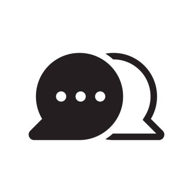 Beyaz arkaplan vektörü çiziminde sohbet ve konuşma balonu simgesi izole edildi.