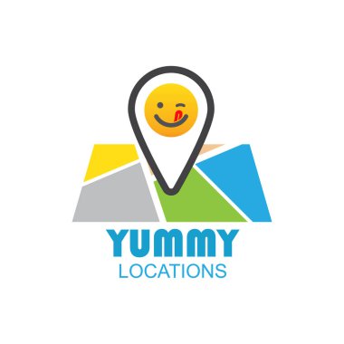 Beyaz arkaplan vektör illüstrasyonunda izole edilmiş lezzetli konum simgesi.