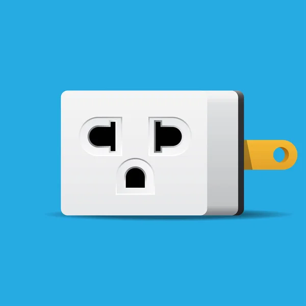 Plug Adapter Pictogram Geïsoleerd Achtergrond Vector Illustratie — Stockvector