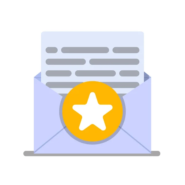 Favoriete Mail Pictogram Geïsoleerd Witte Achtergrond Vector Illustratie — Stockvector