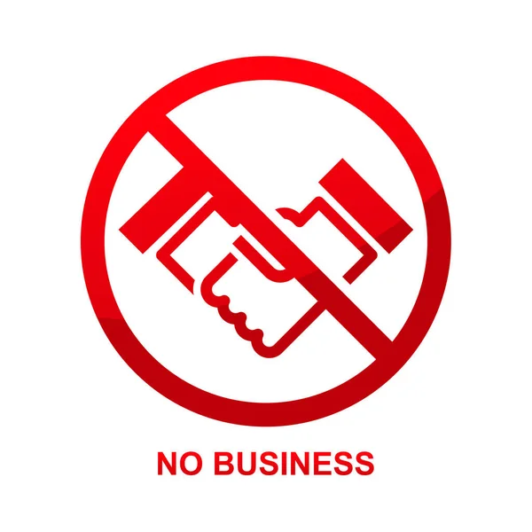 Geen Business Sign Geïsoleerd Witte Achtergrond Vector Illustratie — Stockvector